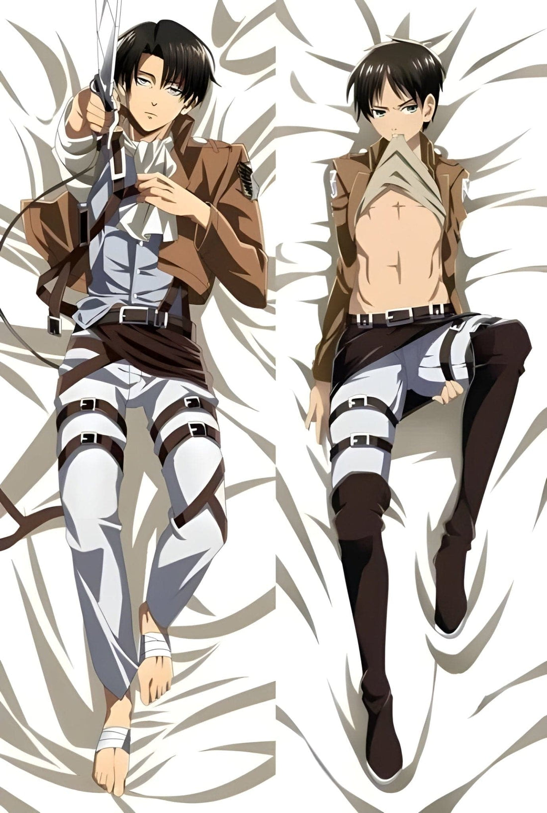 Eren And Levi / Attack on Titan / Body Pillow Cover - PillowHub 50x150 PEACH SKIN