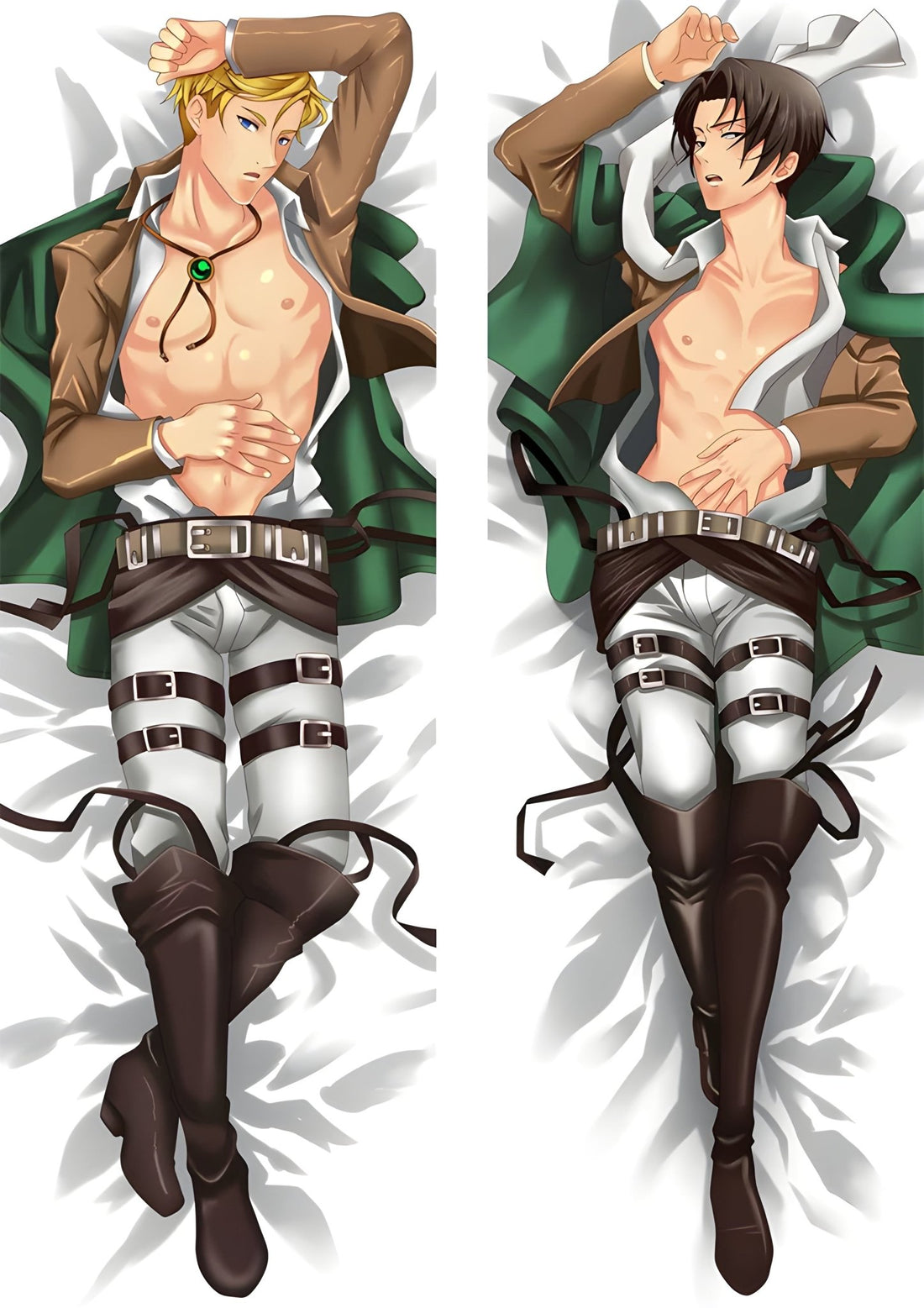 Levi Ackerman & Erwin Smith / Attack on Titan / Body Pillow Cover - PillowHub 50x150 PEACH SKIN