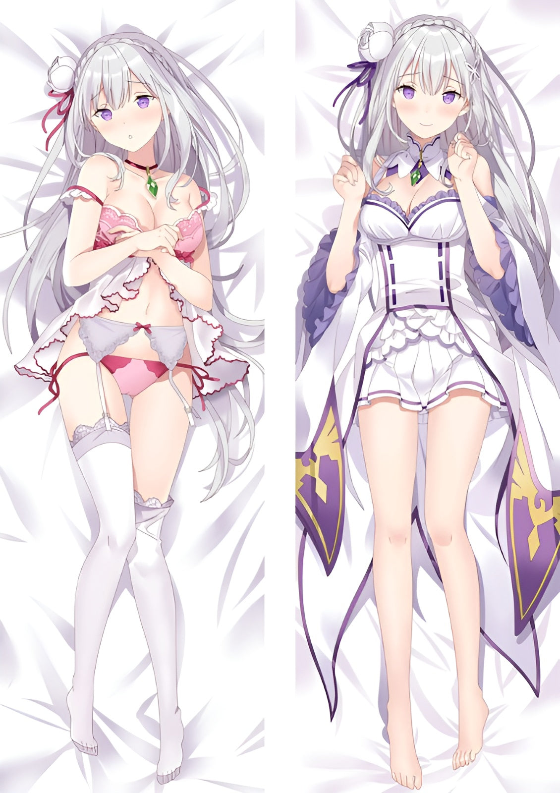 Emilia / RE:Zero / Dakimakura / Anime Body Pillow Cover