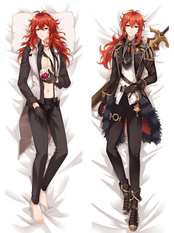 Diluc Ragnvindr / Genshin Impact / Body Pillow Cover - PillowHub 50x150 PEACH SKIN