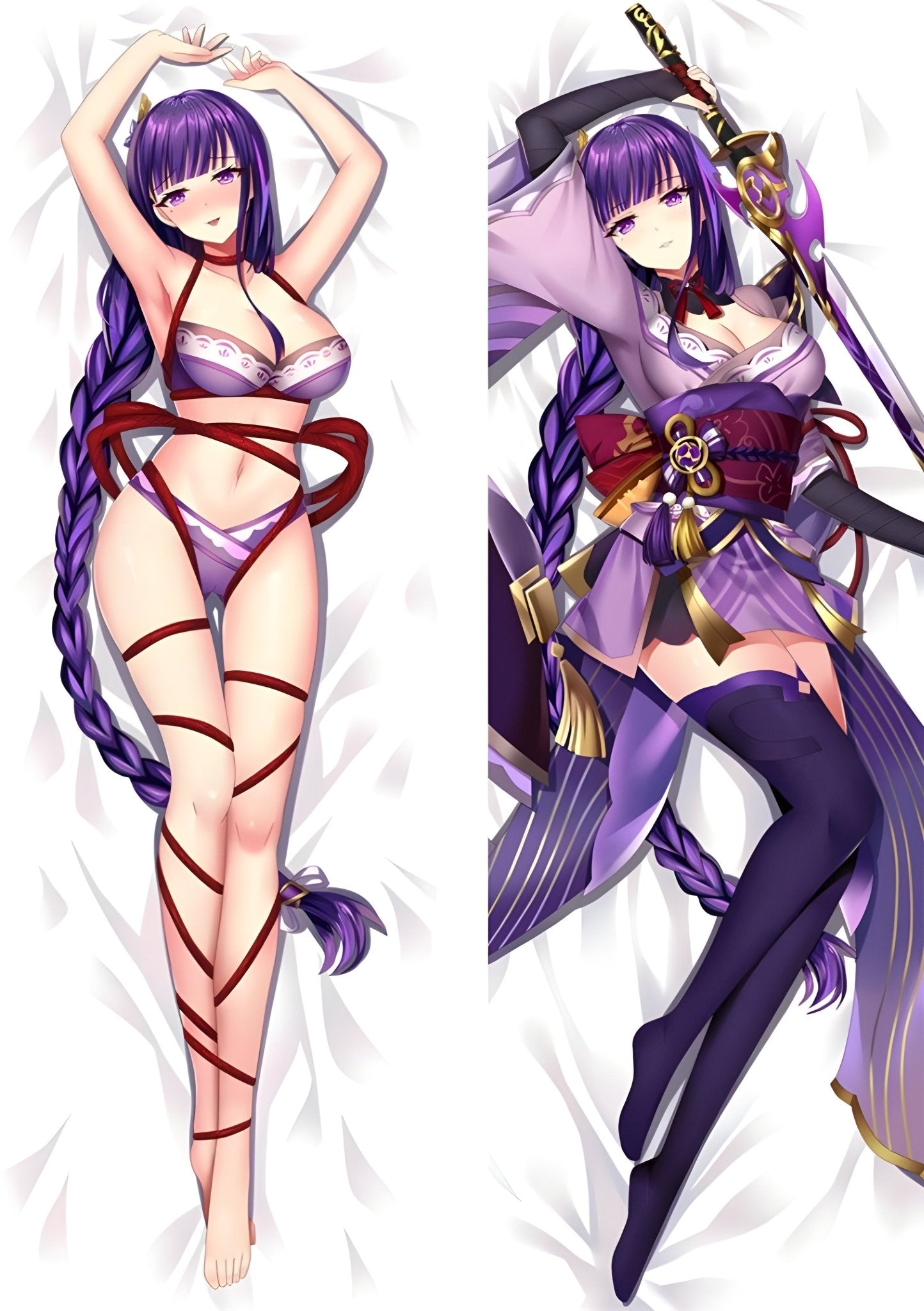 Raiden Shogun / Genshin Impact / Body Pillow Cover - PillowHub 50x150 PEACH SKIN