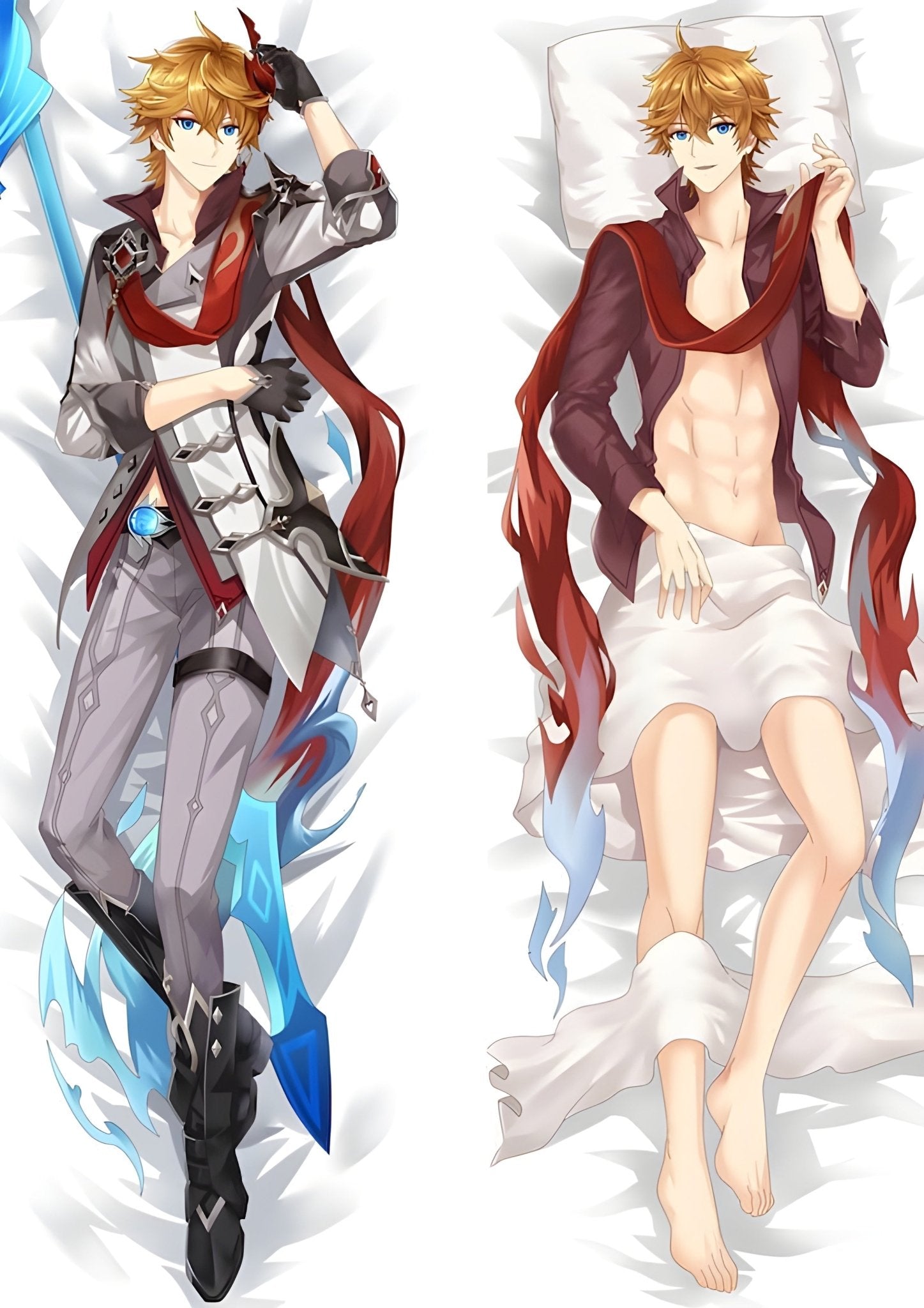 Tartaglia / Genshin Impact / Body Pillow Cover - PillowHub 50x150 PEACH SKIN