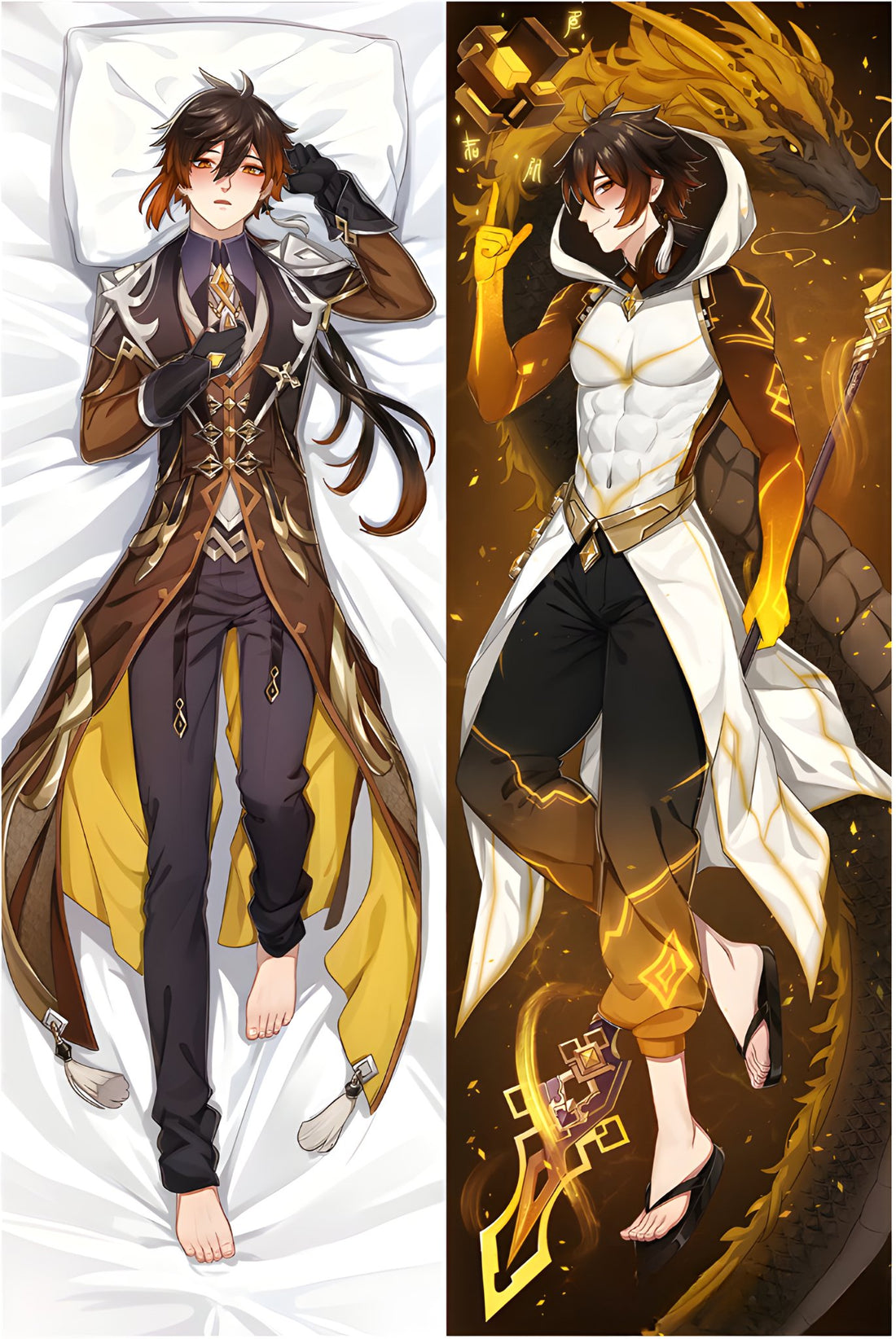 Zhongli / Genshin Impact / Body Pillow Cover - PillowHub 50x150 PEACH SKIN